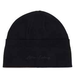 Czapka Armani Exchange. Czarne czapki damskie Armani Exchange, na zimę, bez wzorów. Za 264.99 zł.