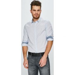 Trussardi Jeans - Koszula. Niebieskie koszule męskie TRUSSARDI JEANS, bez wzorów, z bawełny, casualowe, bez kołnierzyka, bez ramiączek. W wyprzedaży za 239.90 zł.