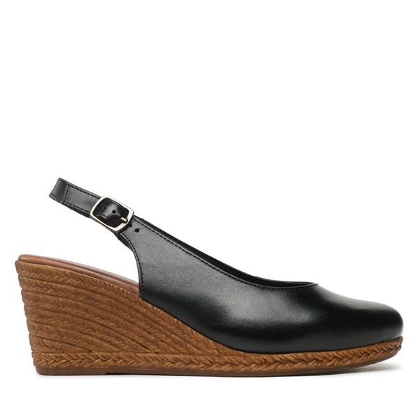Sandały Lasocki. Czarne sandały damskie Lasocki, bez wzorów, bez obcasa, na koturnie, bez zapięcia. Za 189.99 zł.