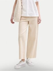 Tom Tailor Denim Jeansy 1045652 Beżowy Wide Leg. Brązowe jeansy damskie TOM TAILOR DENIM, bez wzorów, z bawełny. Za 159.99 zł.