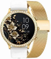 Smartwatch Gravity Złoty Pasek i Bransoleta GT5-2. Żółte zegarki smartwatch Gravity, bez wzorów. Za 164.01 zł.