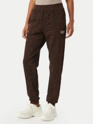 EA7 Emporio Armani Spodnie dresowe 7W001416 AF26043 F6007 Brązowy ciemny Regular Fit. Brązowe spodnie dresowe damskie EA7 Emporio Armani, bez wzorów, z bawełny. Za 489.99 zł.