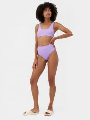 4F Dół od bikini z materiałów z recyklingu damski XS. Fioletowe bikini 4F, bez wzorów, z materiału. W wyprzedaży za 4.99 zł.