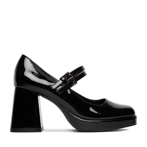 Czółenka JENNY. Czarne czółenka damskie Jenny, bez wzorów, bez obcasa, bez zapięcia. Za 149.99 zł.