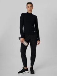 4F Spodnie do biegania szybkoschnące damskie - czarne M. Czarne spodnie dresowe damskie 4F, bez wzorów, z materiału. Za 249.99 zł.