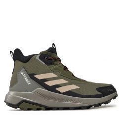 Trekkingi adidas. Brązowe buty zimowe męskie Adidas, bez wzorów, bez obcasa, bez zapięcia. Za 399.99 zł.