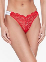 Guess Stringi Belle O3RE08 KBBT0 Czerwony. Czerwone majtki damskie Guess, z syntetyku. Za 69.99 zł.