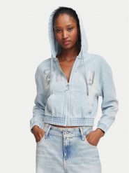 Juicy Couture Bluza JCDAS226961 Niebieski jasny Regular Fit. Niebieskie bluzy damskie Juicy Couture, xl, bez wzorów, z bawełny, bez ramiączek, bez kaptura. Za 449.99 zł.