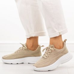 Beżowe sportowe buty damskie Filippo Dtn7868/26. Brązowe obuwie sportowe damskie Filippo, na lato, bez wzorów, z dresówki, bez zapięcia, trekkingowe. Za 119.00 zł.