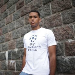 Koszulka UEFA Champions League. Białe bluzki damskie CHAMPIONS LEAGUE, xl, bez wzorów, z bawełny, sportowe, bez kołnierzyka, bez ramiączek. Za 139.99 zł.