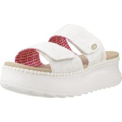 Sandały HEY DUDE DELRAY SLIDE EYELET Biały. Białe sandały damskie PRO BRANDS, bez wzorów, z tkaniny, bez obcasa, bez zapięcia. Za 281.99 zł.