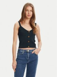 Guess Top W5YR10 Z0130 Zielony Regular Fit. Zielone topy damskie Guess, l, z aplikacjami, z syntetyku, bez kołnierzyka, bez ramiączek. Za 199.99 zł.