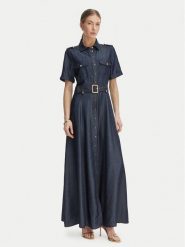 Marciano Guess Sukienka koszulowa G6GK60 D1056 Granatowy Classic Fit. Niebieskie sukienki damskie Marciano Guess, z aplikacjami, z lyocellu, bez kołnierzyka, bez ramiączek, koszulowe. Za 1,100.99 zł.