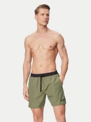 BOSS Szorty kąpielowe Starfish 50514429 Zielony ciemny Regular Fit. Zielone kąpielówki męskie Boss, m, bez wzorów, z syntetyku. Za 229.99 zł.