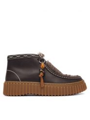 Clarks Trzewiki Torhill Moss 26327772 Brązowy. Brązowe botki damskie Clarks, bez wzorów, ze skóry, bez obcasa, na płaskiej podeszwie, bez zapięcia. Za 519.99 zł.