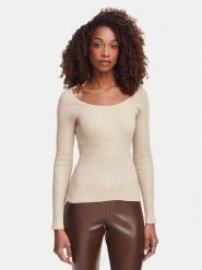 Guess Sweter W6YR22 Z0966 Beżowy Slim Fit. Brązowe swetry nierozpinane damskie Guess, m, z aplikacjami, z wiskozy, bez kołnierzyka, bez ramiączek. Za 394.99 zł.