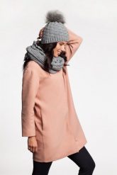 Komplet Damski PaMaMi Jasnoszary czapka komin PZ-107/003. Czapki damskie na zimę, bez wzorów, eleganckie. Za 149.90 zł.
