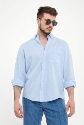 Koszula męska lniana Hali26-W JOOP! JEANS. Koszule męskie JOOP! Jeans, m, bez wzorów, z jeansu, bez kołnierzyka, bez ramiączek. Za 419.00 zł.