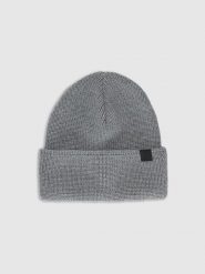 4F Czapka beanie z wełną merino uniseks - szara Uniwersalny. Szare czapki męskie 4F, na zimę, bez wzorów, z wełny. Za 99.99 zł.