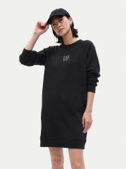 Gap Sukienka codzienna 729748-01 Czarny Regular Fit. Czarne sukienki damskie GAP, na co dzień, xs, bez wzorów, z bawełny, bez kołnierzyka, bez ramiączek, proste. Za 159.99 zł.