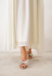 Złote Eleganckie Sandały Transparentne VICES na Szpilce z Kokardą z Cyrkoniami Pirera. Żółte sandały damskie Born2be, bez wzorów, bez obcasa, na obcasie, bez zapięcia. Za 119.99 zł.