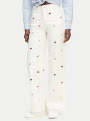 Tommy Jeans Jeansy Claire DW0DW23042 Kremowy Wide Leg. Białe jeansy damskie Tommy Jeans, bez wzorów, z bawełny. Za 569.99 zł.
