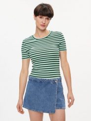 Pepe Jeans T-Shirt Jada PL505847 Zielony Regular Fit. Zielone t-shirty damskie Pepe Jeans, l, bez wzorów, z bawełny, bez kołnierzyka, bez ramiączek. Za 129.99 zł.
