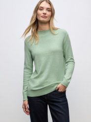 Street One Sweter z dzianiny Kobiety Sztuczne włókno zielony, 38. Zielone swetry nierozpinane damskie Street One, bez wzorów, z dzianiny, street, bez kołnierzyka, bez ramiączek. Za 229.95 zł.
