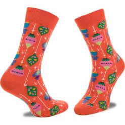 Skarpety Wysokie Unisex HAPPY SOCKS - BAU01-4000 Kolorowy Pomarańczowy. Brązowe skarpetki damskie Happy Socks, bez wzorów, z bawełny. Za 34.90 zł.