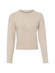 Marie Lund Sweter z domieszką wełny Kobiety beżowy, L. Brązowe swetry nierozpinane damskie Marie Lund, l, bez wzorów, z wełny, bez kołnierzyka, bez ramiączek. Za 129.95 zł.