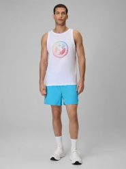 4F Spodenki plażowe boardshorty męskie - niebieskie XL. Niebieskie szorty męskie 4F, bez wzorów, z materiału. Za 79.99 zł.