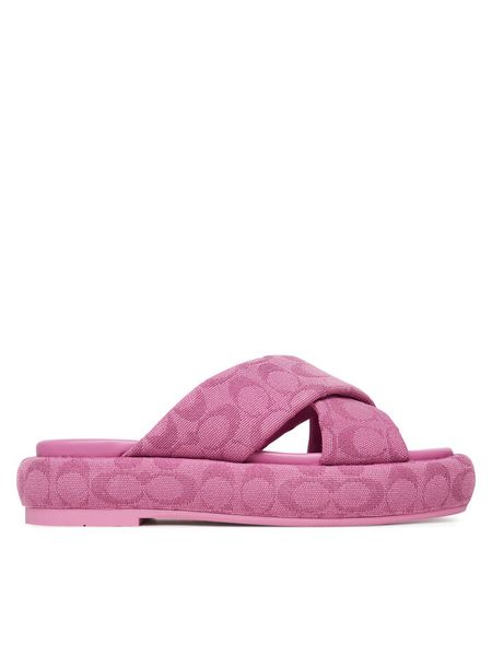 Coach Klapki Penelope CAS84 Różowy. Czerwone klapki damskie Coach, bez wzorów, z materiału, bez obcasa, bez zapięcia. Za 749.99 zł.