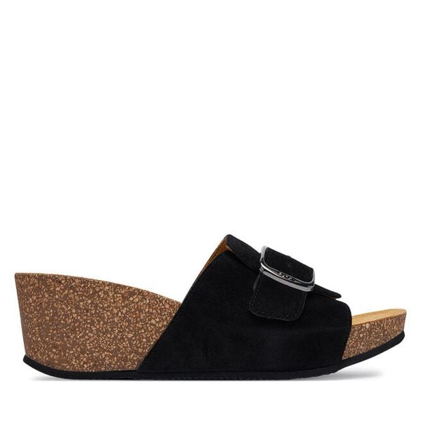 Klapki Scholl. Czarne klapki damskie Scholl, bez wzorów, bez obcasa, bez zapięcia. Za 330.99 zł.