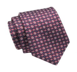 Klasyczny Krawat, Męski, Czerwono-Granatowy, Wzór Geometryczny, 7cm -Angelo di Monti. Czerwone krawaty i muchy Angelo di Monti, bez wzorów, z tkaniny, eleganckie. Za 45.00 zł.