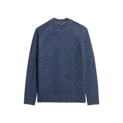 Gruby sweter z rękawami raglanowymi Superdry. Niebieskie swetry męskie Superdry, l, bez wzorów, eleganckie, bez kołnierzyka, bez ramiączek. Za 421.05 zł.