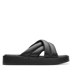 Klapki Clarks. Czarne klapki damskie Clarks, bez wzorów, bez obcasa, bez zapięcia. Za 219.99 zł.