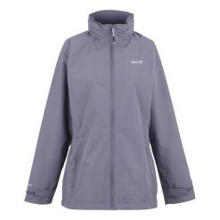 Damska kurtka wodoodporna Regatta Daysha II. Fioletowe kurtki sportowe damskie Regatta, bez wzorów, bez ramiączek, bez kaptura, trekkingowe. W wyprzedaży za 129.99 zł.