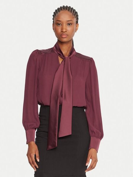 Rinascimento Koszula CFC0126204003 Bordowy Regular Fit. Czerwone koszule damskie Rinascimento, xl, bez wzorów, z syntetyku, bez kołnierzyka, bez ramiączek. Za 329.99 zł.