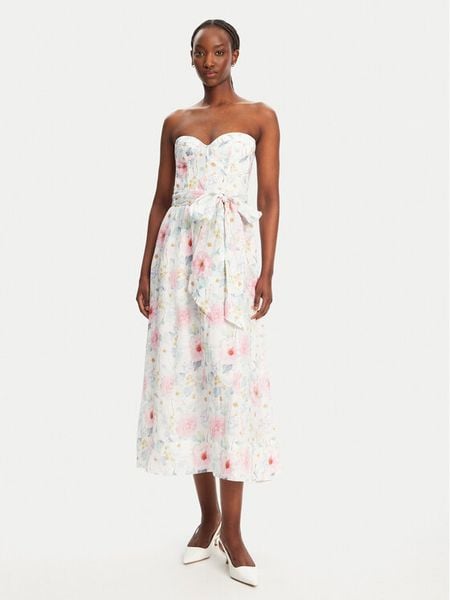 Bardot Sukienka letnia 58566DB2 Kolorowy Slim Fit. Sukienki damskie Bardot, na lato, bez wzorów, z bawełny, bez kołnierzyka, bez ramiączek. Za 399.99 zł.