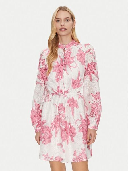 Guess Sukienka koktajlowa W5GK07 WH4K2 Biały Regular Fit. Białe sukienki damskie Guess, m, z aplikacjami, z syntetyku, wizytowe, bez kołnierzyka, bez ramiączek. Za 299.99 zł.