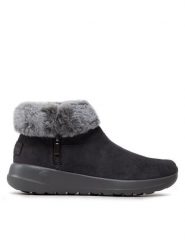 Skechers Botki On-The-Go Joy 144003/CHAR Szary. Szare botki damskie Skechers, bez wzorów, ze skóry, bez obcasa, na płaskiej podeszwie, bez zapięcia. Za 319.99 zł.