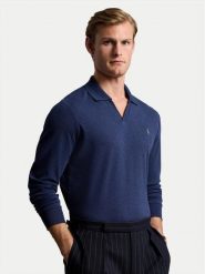 Polo Ralph Lauren Sweter 710922252003 Granatowy Custom Slim Fit. Niebieskie swetry męskie Polo Ralph Lauren, l, bez wzorów, z bawełny, bez kołnierzyka, bez ramiączek. Za 489.99 zł.