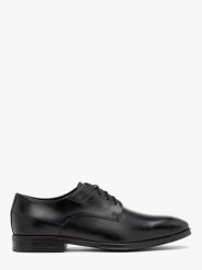 Czarne wizytowe półbuty męskie AMANO. Czarne buty wizytowe męskie Ryłko, bez wzorów, ze skóry, bez obcasa, bez zapięcia. Za 429.99 zł.