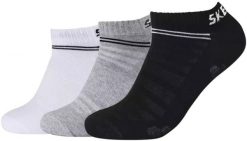 Skechers Skechers skarpety UNISEX MESH VENTILATION SNEAKER 3-pak SK43022 9996 BLACK/GREY/MIX 39-42. Czarne skarpetki damskie Skechers, bez wzorów, z meshu. Za 39.99 zł.