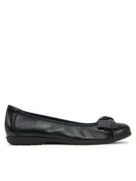 Caprice Baleriny 9-22153-42 Czarny. Czarne balerinki damskie Caprice, bez wzorów, ze skóry, bez obcasa, bez zapięcia. Za 260.99 zł.
