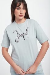 T-shirt damski z logo Toraya JOOP!. T-shirty damskie JOOP!, xxs, bez wzorów, bez kołnierzyka, bez ramiączek. Za 399.00 zł.