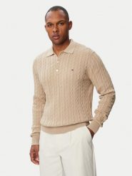 Tommy Hilfiger Sweter Classic MW0MW41955 Beżowy jasny Regular Fit. Brązowe swetry męskie Tommy Hilfiger, l, bez wzorów, z bawełny, bez kołnierzyka, bez ramiączek. Za 649.99 zł.