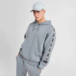 Bluza Dresowa Męska Nike Repeat Hoodie. Szare bluzy sportowe męskie Nike, m, bez wzorów, z dresówki, bez kaptura. Za 228.80 zł.