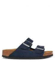 Birkenstock Klapki Arizona 1030895 Granatowy. Niebieskie klapki damskie Birkenstock, bez wzorów, ze skóry, bez obcasa, bez zapięcia. Za 459.99 zł.