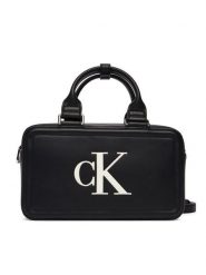Calvin Klein Torebka Bold Ck Bauletto Crossbody LV04F3411G Czarny. Czarne listonoszki damskie Calvin Klein, bez wzorów, ze skóry, bez dodatków. Za 489.99 zł.
